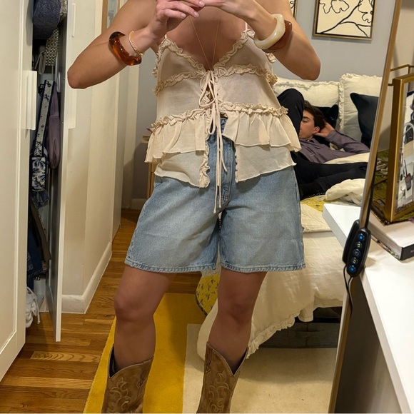 Long denim shorts - Picture 3 of 5